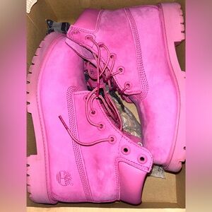 Timberland juniors boys Pink Boots size 5 equiva to 7.5 women rose 6in premium